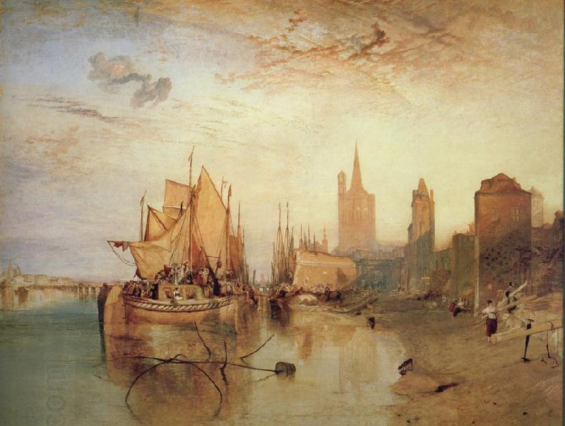 Joseph Mallord William Turner Cologne:The arrival of a packet-boat:evening China oil painting art